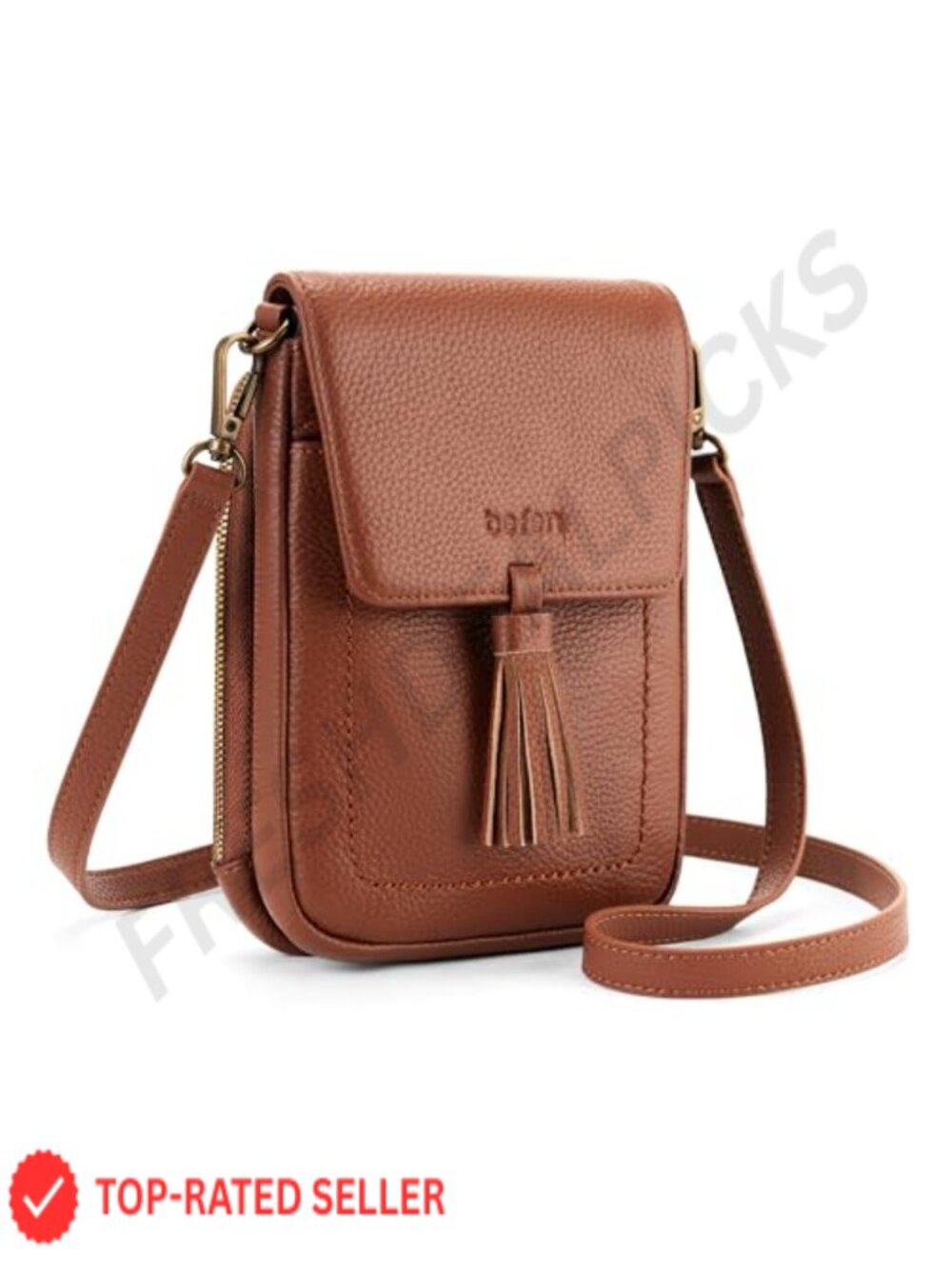Genuine Leather Small Crossbody Bag RFID Phone Purse Adjustable Strap